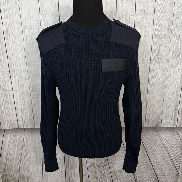 Brigade Quartermasters Men's Large Blue Wooly Pully Military Tactical Sweater - Picture 1 of 6